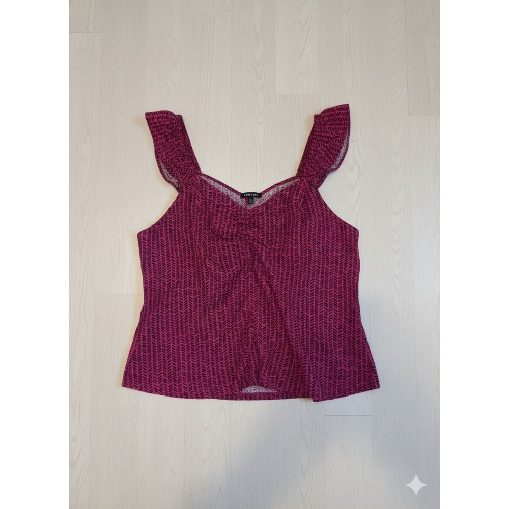 Luxury Set Magenta Purple Wide Leg Pants & Crop Top Smocked Ruffle 2XL3XL Resort - Picture 4 of 15